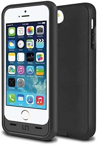 iPhone 5S Battery Case, iPhone 5 Battery Case, Slim Fit Design 2200mAh Capacity Polymer Battery iPhone 5S Charging Case Removable Rechargeable Portable External Charger for Apple iPhone 5/5s/SE -Black