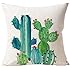 Polytree Linen Succulent Cactus Pattern Pillowcase Cushion Cover Home Sofa Decor,45cm x 45cm