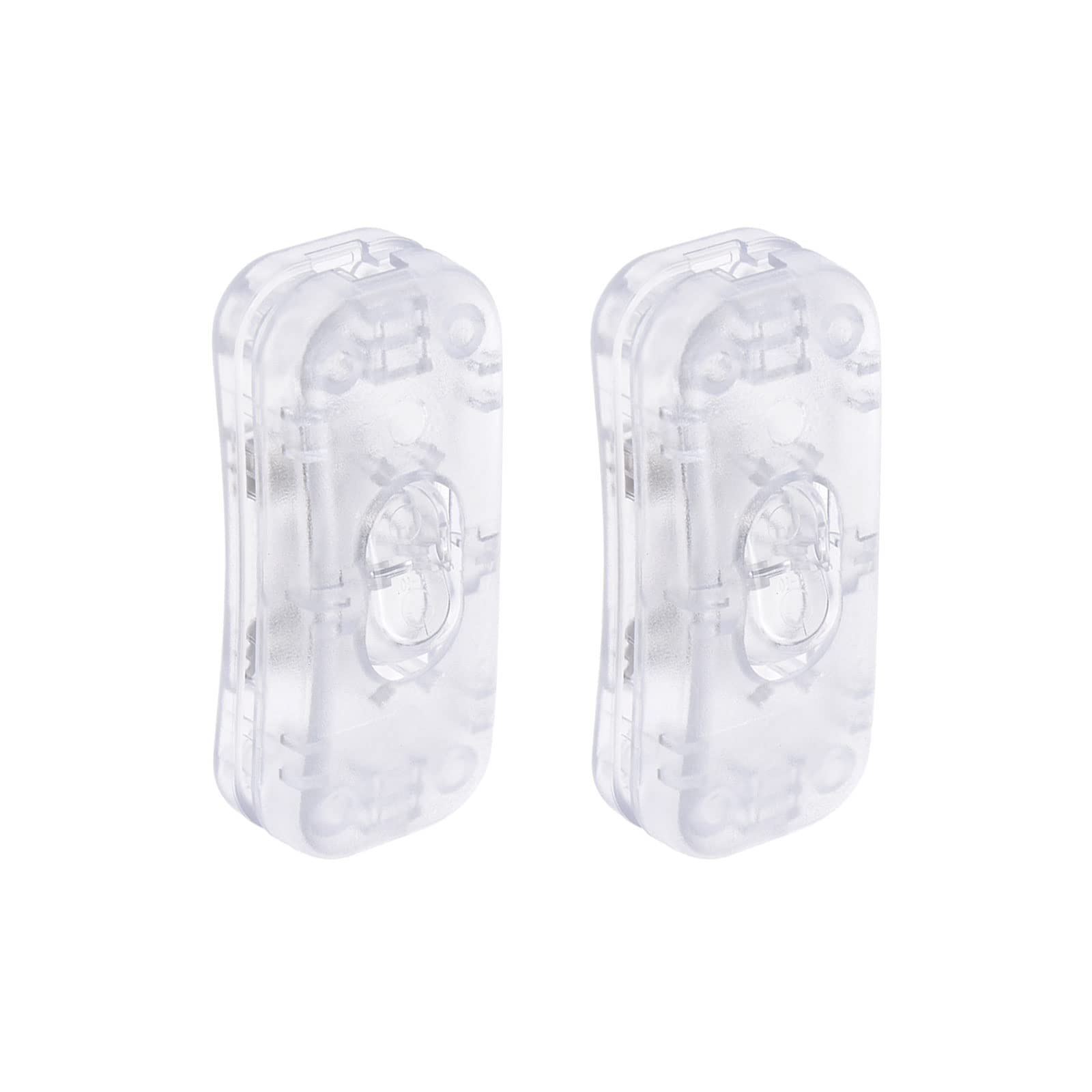 Rebower Inline Cord Switch AC 250V 2A 500W On/Off Rocker Control Switch, [for Lamp, Desk Lighting] - 2.5x1.1 Inch/Clear/2 Pcs