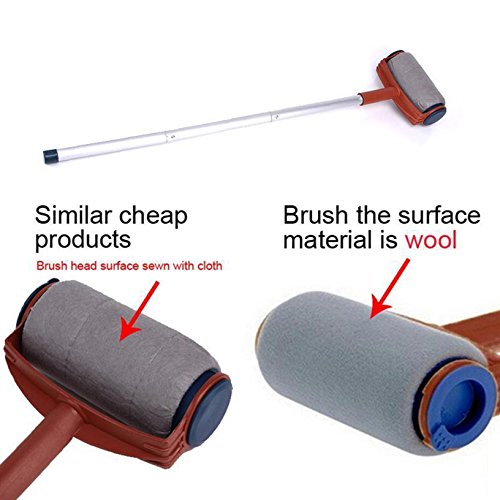 Toyofmine Paint Handle Flocked Roller Brush Runner Wall Painting Edger Room 5Pcs/set - Thumbnail 2
