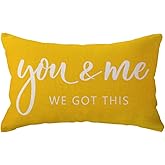 ULOVE LOVE YOURSELF You & Me We Got This Lumbar Throw Pillow Covers Farmhouse Decorative Pillow Cases 12 x 20 Inch for Sofa Bed Couch(Yellow)
