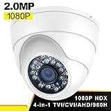 Dome Security Camera, Savvypixel Hybrid HD 1080P 4 in 1 TVI/CVI/CVBS/AHD Security Cameras, Waterproof outdoor / Indoor Day & Night Vision 3.6mm Lens Dome Cameras for CCTV Camera System