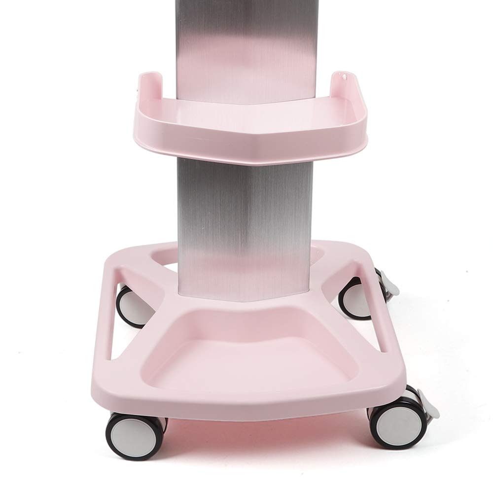 Aluminum Alloy Trolley Stand Assembled For Ultrasonic Cavitation RF Machines Salon Spa Beauty Tattoo Rolling Cart Tray USA STOCK (Pink): Beauty