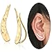Ear Climber Crawler Cuff Earrings - 925 Sterling Silver Plated with 18K Yellow Gold