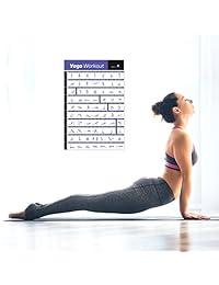 NewMe Fitness Yoga Pose Póster de ejercicio plastificado - Premium Instructional Beginner Chart for Sequences & Flow - 70 Essential Poses - Sanskrit & English Names - Easy, View It & Do It! - 20.0 x 30.0 in