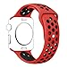 Hailan Band for Apple Watch Series 1 Series 2,Soft Durable Sport Silicone Replacement Wrist Strap for iWatch,42mm,S/M,Red / Black