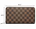 Miracle Large Capacity Checkered Zip Around Travel Wallet and Phone Clutch - RFID Blocking with Card Holder Organizer for Men Women (Brown)