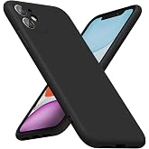 LoeoeL for iPhone 11 Phone Case Silicone, Minimalist Ultra Thin Slim Soft Rubber Gel Solid Color Matte TPU Cute Case for Women Men, Girly Plain Aesthetic Design &amp; Camera Cover Protection, Black