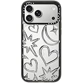 CASETiFY Impact iPhone 17 Pro Max Case [Slim/Wireless Charging Compatible / 8.2 ft. 4X Military Grade Drop Protection] - Chrome Scribbles - Clear Black