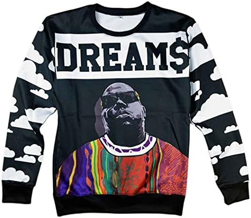 Unisex Hipster Biggie Smalls Swag 3D Sweatshirt Hoodies Pullovers Hoodie Top (M)