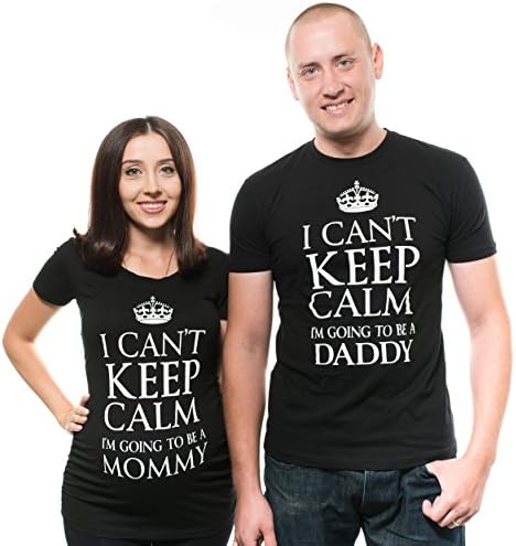 Keep Calm Pregnancy Matching Maternity Couple Shirts Future Mom and Dad tees