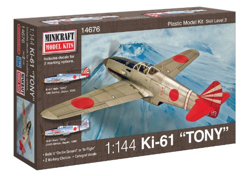 UPC 048051146766, Minicraft Ki-61 Tony IJA with 2 Marking Options Model Kit, 1/144 Scale