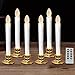CelebrationLight 6 Pack Flameless Taper Candles with Remote/Timer, Battery Operated Flickering LED Window Candles, Vintage Christmas Electric Fake Candlesticks, Golden Holder