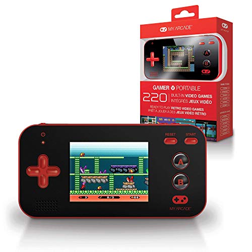 My Arcade Gamer V Portable - Handheld Gaming System - 220 Retro Style Games - Lightweight Compact Size - Battery Powered - Full Color Display - Volume Buttons - Red (The Best Gaming System)