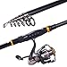 Sougayilang Fishing Rod Reel Combos Carbon Telescopic Fishing Rod Pole with Spinning Reel Line Lures Accessories Combo Sea Saltwater Freshwater Fishing Rod Kit (Rod+ Reel, 2.7M 8.86Ft Rod+WQ4000 Reel)
