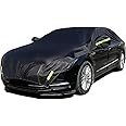 Konnfeir Half Car Cover All Weather Car Body Cover for All Season Sunshade Cover Snow Cover Waterproof 420D Oxford Fabric (Fit Sedan)