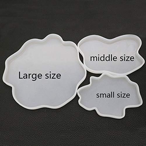 LASISZ Resin Coaster silicone mold diy Creative agate cutting ocean epoxy concrete decorative crafts coasters tray base mold,Large-single-mold