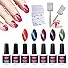 Magnetic Nail Polish Set 5pcs Gel Polish with Top and Base Coat with 50 pcs Remover Wrap Soak Off UV LED Nail Art Kit 1pc Magic Magnet Stick Free Gift Set DIY Manicure at Home