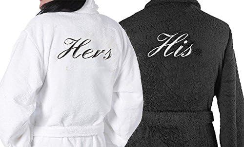 Towelsrus His And Hers Luxury Shawl Collar Dressing Gowns, Hers: Medium, His: Large