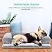 Petacc Dog Bed Plush Sofa-Style Couch Pet Bed for Dogs & Cats Detachable Dog Sofa Dog Lounge with Trilateral Bolster and Anti-Slip Bottom, Equipped with Blanket, Cloth Toy and Summer Sleeping Mat
