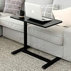 [山善] 昇降式 サイドテーブル 高さ60-95㎝ 4cmの隙間に入る低床キャスター ガス圧昇降 無段階高さ調節 幅70cm