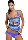 Showlovein Women 3 Pieces Tankini Swimsuit Set Swimwear Push up Swimsuits for Women