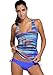 Showlovein Women 3 Pieces Tankini Swimsuit Set Swimwear Push up Swimsuits for Women