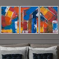 3 Piece Framed Canvas Wall Art Abstract Colorful Pictures Canvas Prints Home Artwork Decoration for Living Room,Bedroom - 16