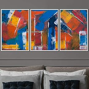 signwin 3 Piece Framed Canvas Wall Art Abstract...