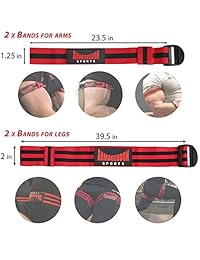 ARMAGEDDON SPORTS - Bandas de entrenamiento de restricción del flujo sanguíneo para brazos y piernas, correas de entrenamiento de oclusión, inspiradas en Kaatsu, revolucionario eficaz para aumentar el crecimiento muscular y la bomba, paquete de 4