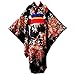 Anshuo Japanese Cherry Black Kimono Anime Cosplay Costume Lolita Dress