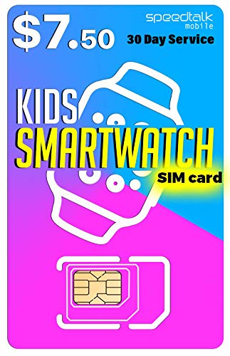 SpeedTalk Mobile $7.50 Preloaded Smart Watch SIM Card Kit for 4G LTE Kids  Senior Smartwatches \u0026