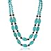 Gem Stone King 18 Inch Stunning Beads Simulated Turquoise Howlite Double Necklace and Earrings Set For Women