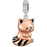 Red Panda Charms for Bracelet Beads 925 Sterling Silver Rose Gold-plated Pendant Decorative Bracelet Necklace Jewelry Christmas Birthday Gift for Women Mom