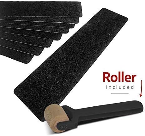 SlipDoctors Anti Slip Stair Tread Nosings in Black, Seam Roller Included, Pack of 5 Adhesive Non Slip Stair Treads