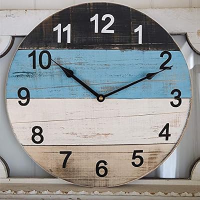 Bew Large Farmhouse Wall Clocks Vintage Rustic Solid Oak Wooden Clock 18 Inch Buy Online At Best Price In Uae Amazon Ae
