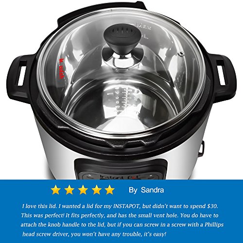 Tempered Glass Lid for Instant Pot 6 Quart, WISH Universal Electric