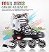 Kuxuan Boys Camo Black & Silver Adjustable Inline Skates with Light up Wheels, Fun Illuminating Roller Blading for Kids Girls Youth