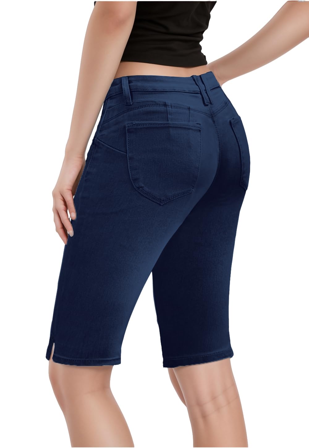 Photo 1 of & Company Super Comfy Stretch Bermuda Shorts B37374,Denim Indigo,11