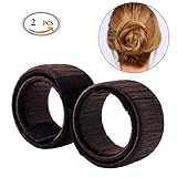Hair Bun Shapers, 2 Pcs Modern Hair Styling Maker, Beauty Crown and Donut Hair Style Tools by Fasion Mall (Brown)