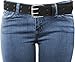 EURO Women's Thick Wide Leather Belt - BN9041 - Black - X Large