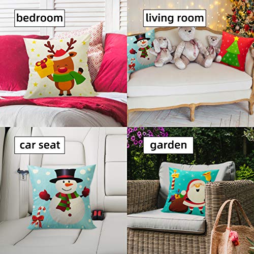 Funnlot Cute Christmas Pillow Covers 18x18 Set of 4 Christmas Pillow