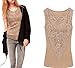 Keral Women Sleeveless Slim Blouses Shirt Lace Camisole Tops_Apricot_M