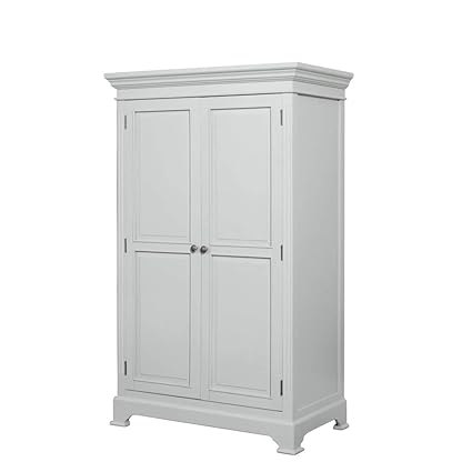 Melody Maison Grey Linen Closet Low Wardrobe Daventry Taupe Grey