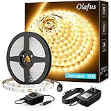 Olafus 32.8ft LED Strip Lights Warm White, Dimmable
