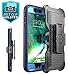i-Blason Magma Series Case for iPhone 8 Plus 2017/iPhone 7 Plus, Heavy Duty Protection Full Body Bumper Case with Built-in Screen Protector, Includes Removable Beltclip Holster (MetallicBlue)
