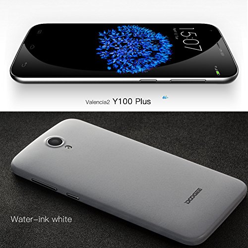 DOOGEE Y100 PLUS Moviles Libres Baratos, 4G Smartphone Libre - Android 5.1- 5.5 Pantalla HD - MT6735 64-Bit 1.0 GHz - SONY IMX219 8.0MP Cámara - Dual SIM - 2GB RAM +16GB ROM - OTG, OTA (Blanco)
