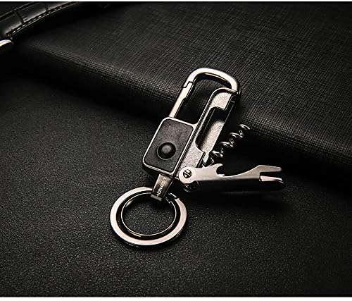 LIXUAN 3-In-1 Multifunction Keychain Bottle Opener, Creative Gift Metal Car Keychain, 1pc