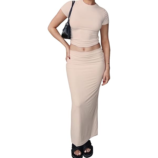 Amazon.com: Women Short Sleeve Solid T-Shirt Crop Top Long