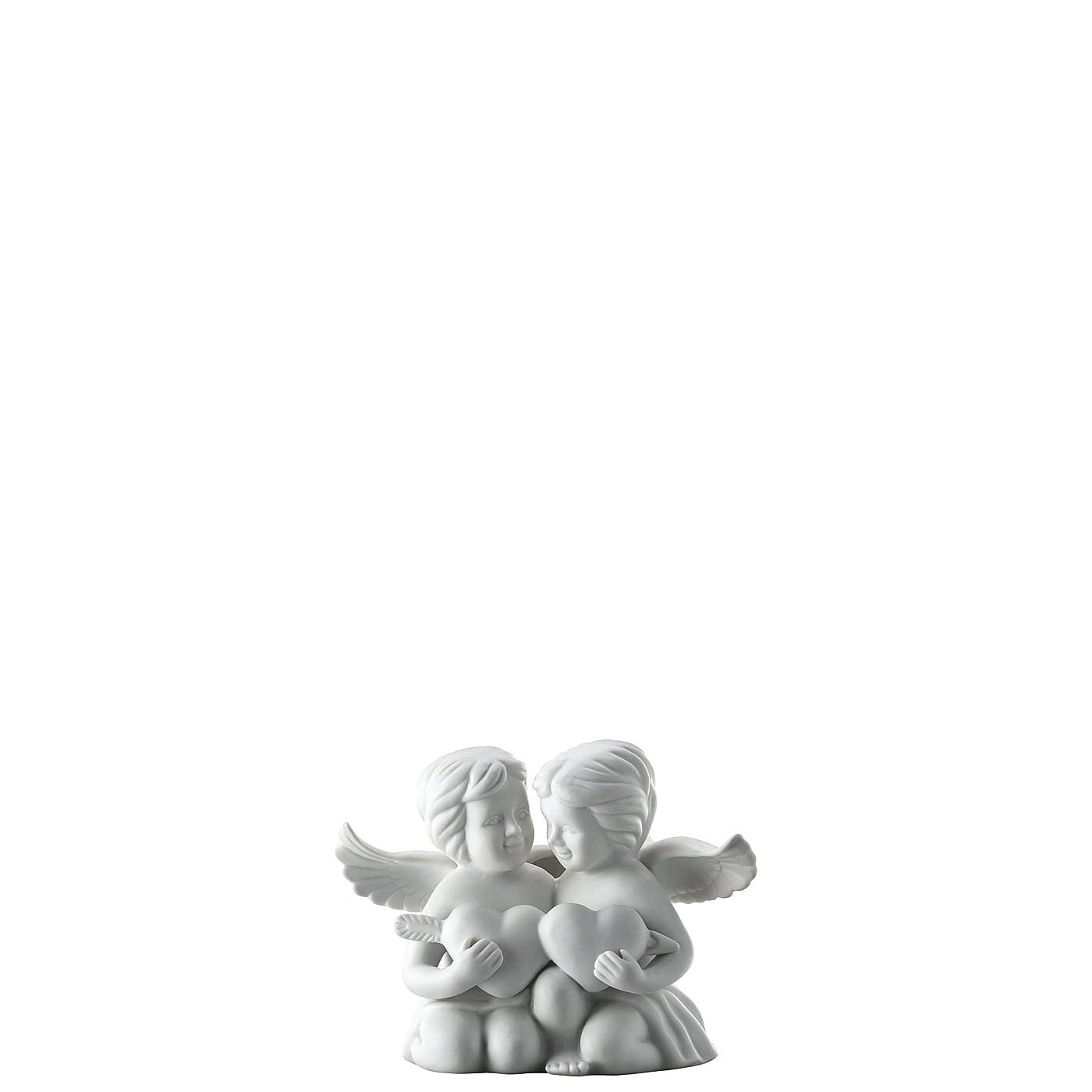 Angel Medium White Matt Angel Couple with Heart
